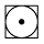 Квадрат с кругом, в который вписана одна точка